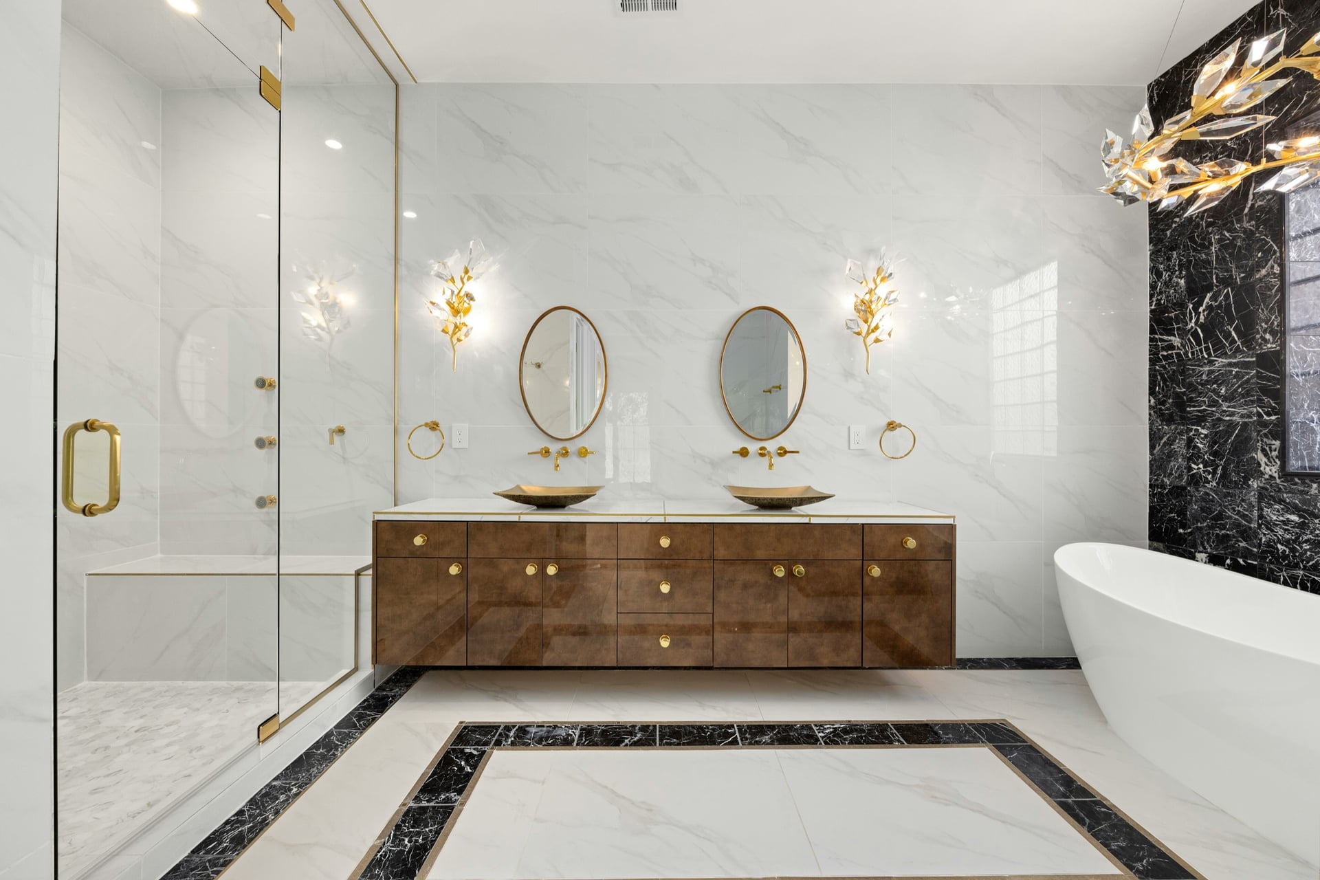 Finished bathroom remodeling scene in a Houston-area home.